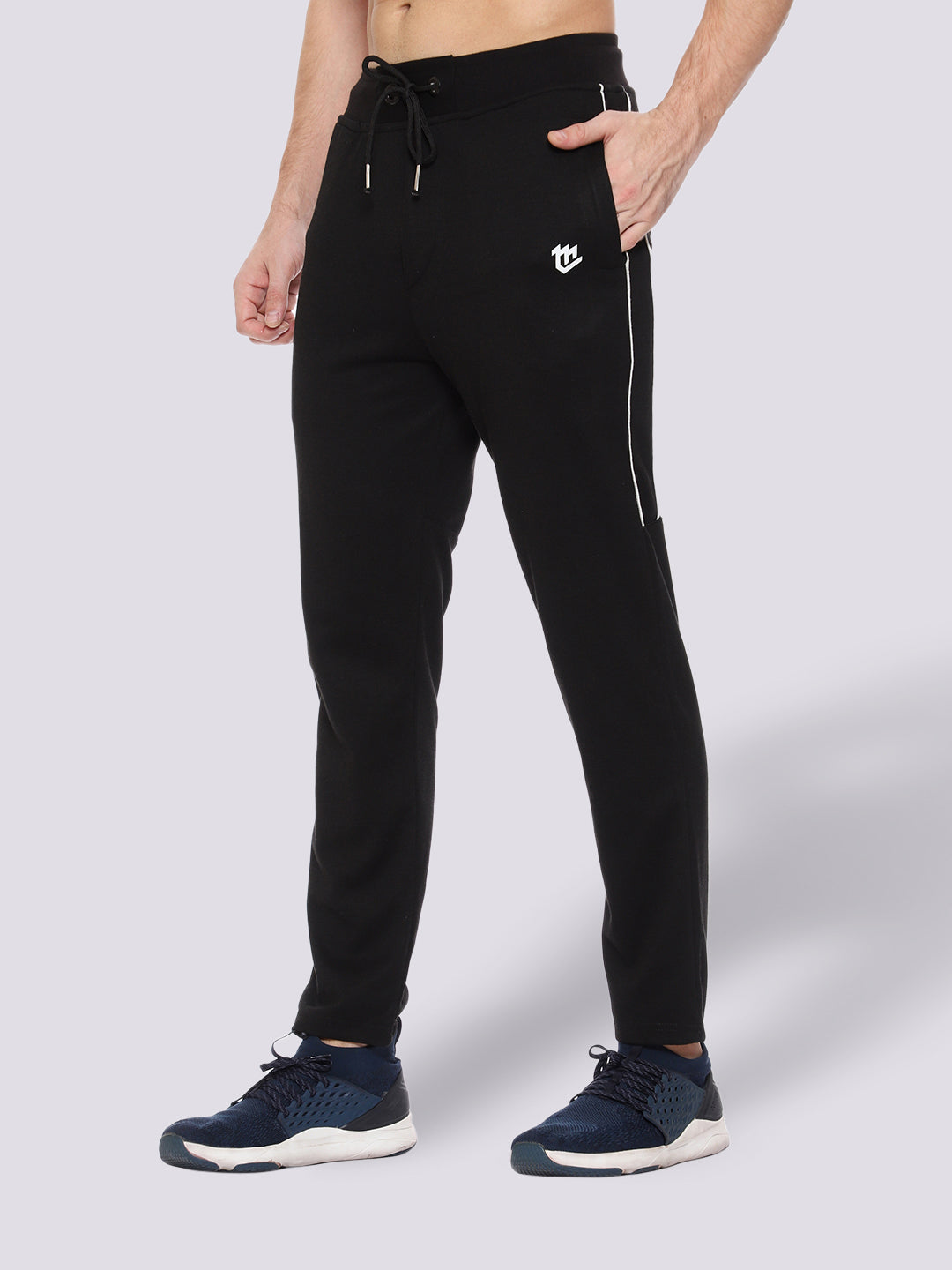 Stylish Black Cotton Track Pant For Men