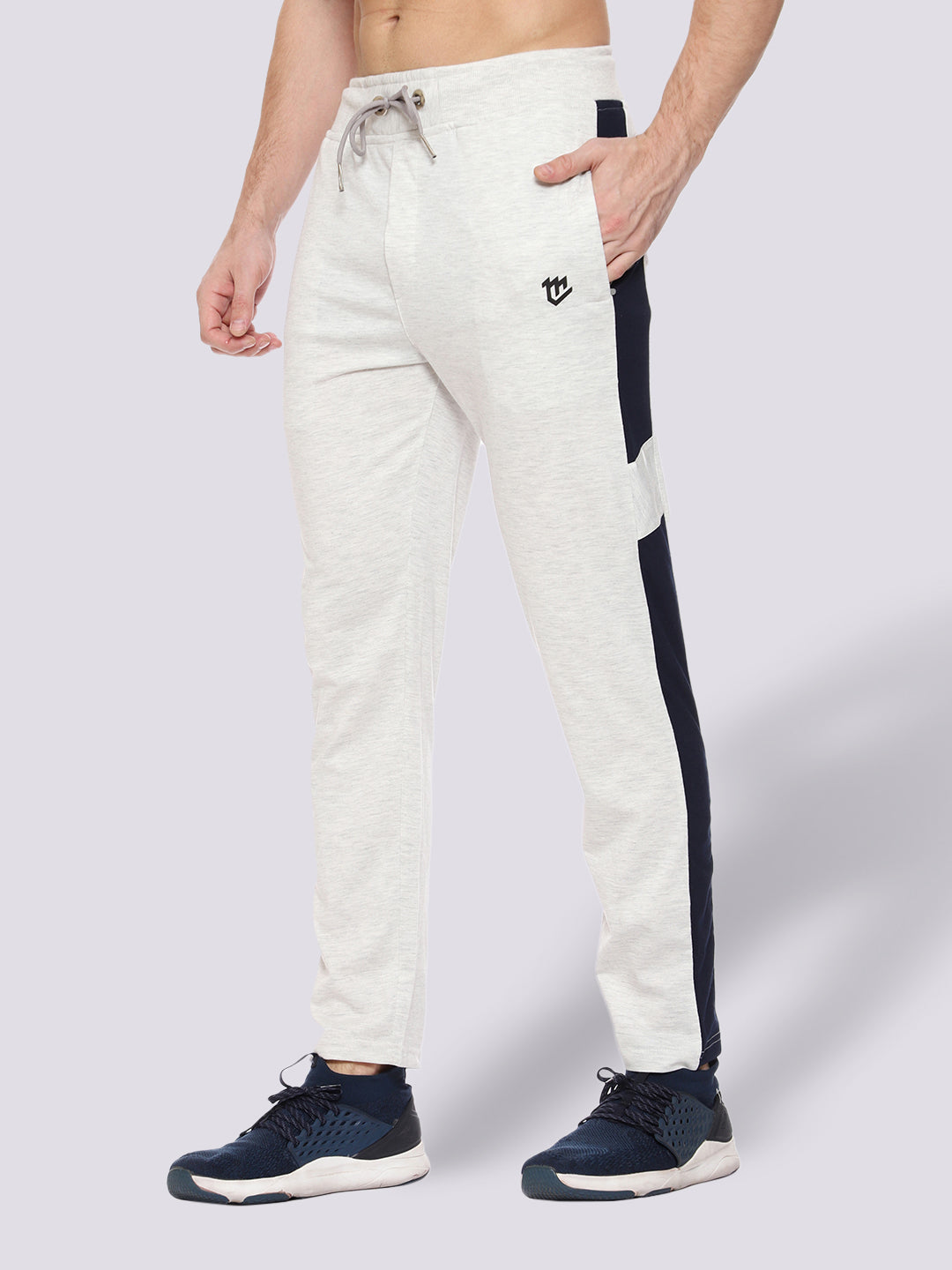 Side Stripe Cotton Track Pant for Men