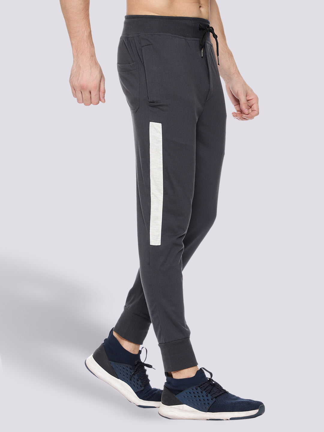 Charcoal Grey Close Bottom Cotton Track Pant for Men