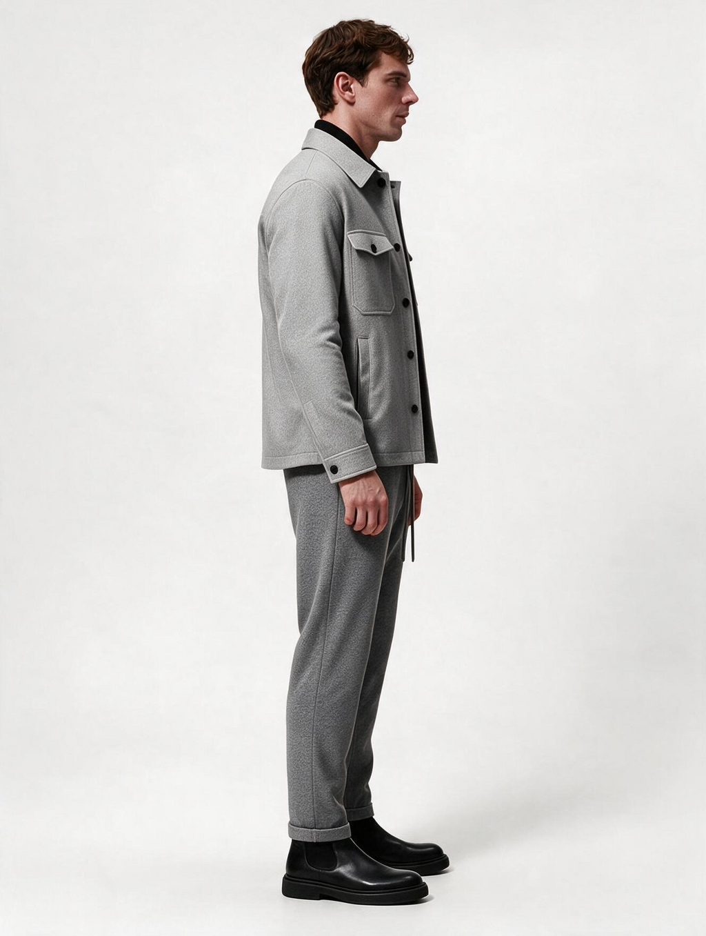 Grey Tweed Cargo Jacket