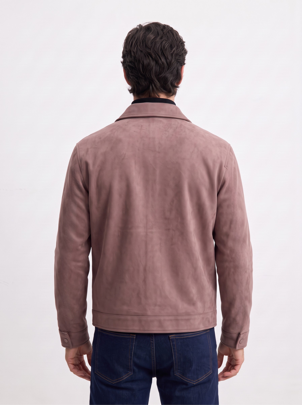 Suede Snap Jacket (Mauve)