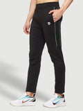 Rapid Dry Black Solid Stripe Track Pant for Men