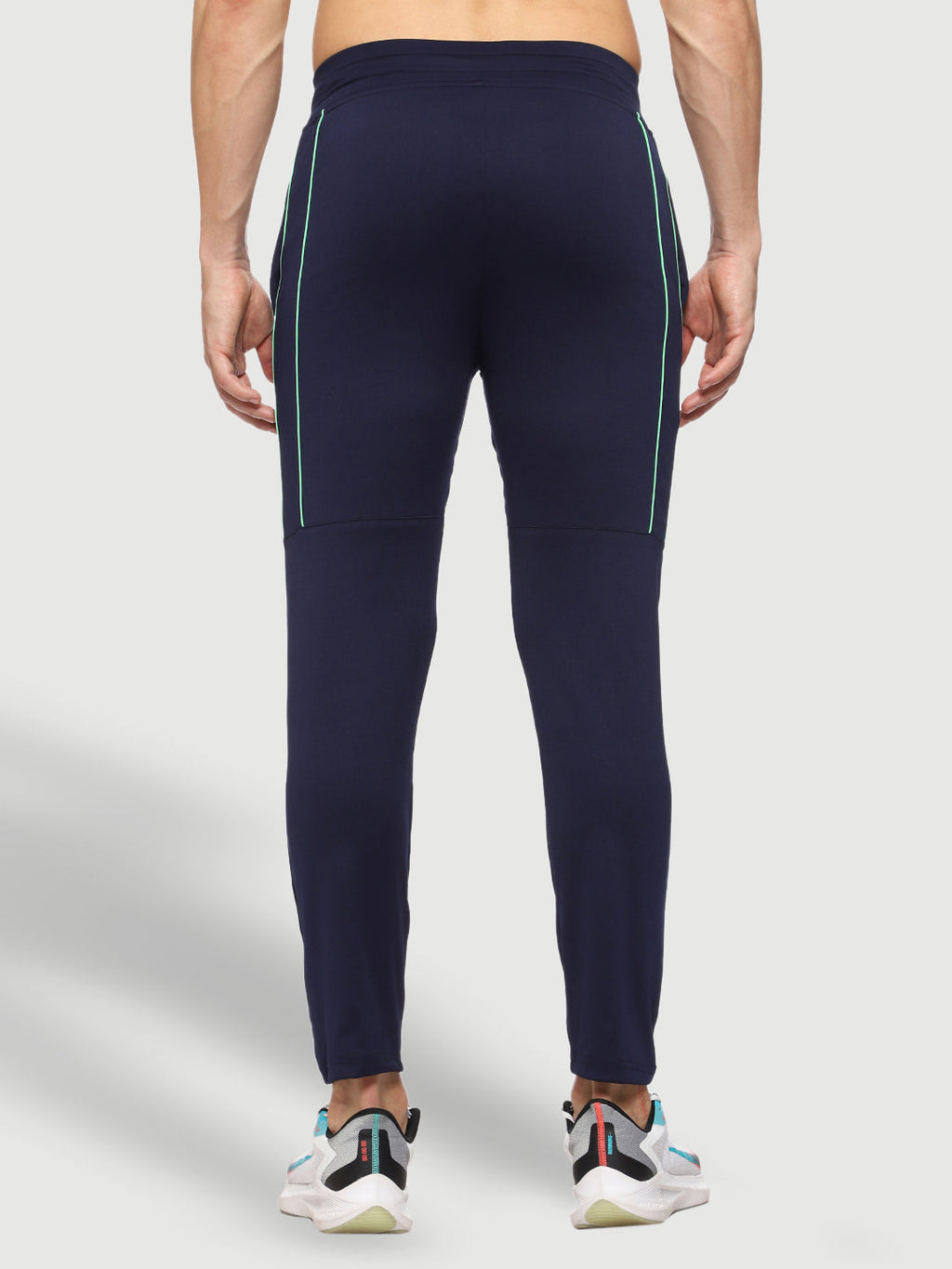 Rapid Dry Blue Solid Stripe Track Pant for Men