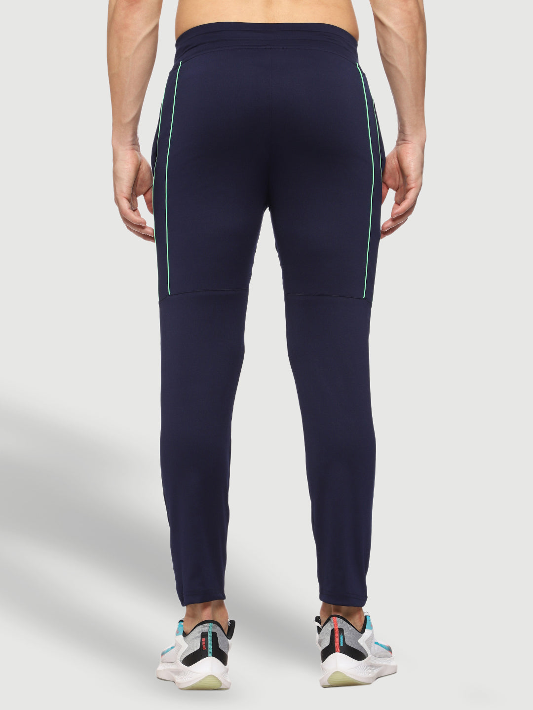 Rapid Dry Blue Solid Stripe Track Pant for Men