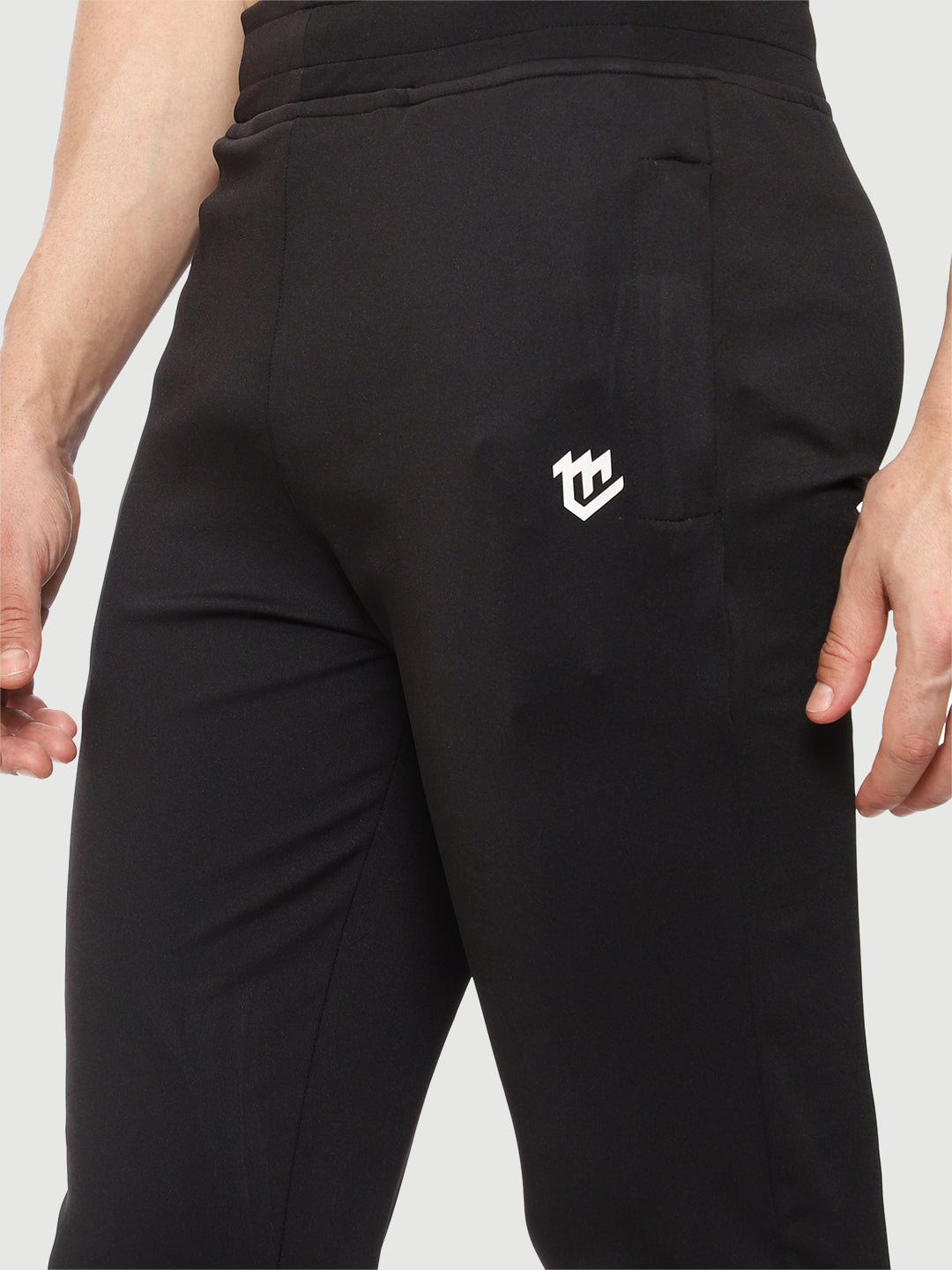 Rapid Dry Black Solid Track Pant for Men