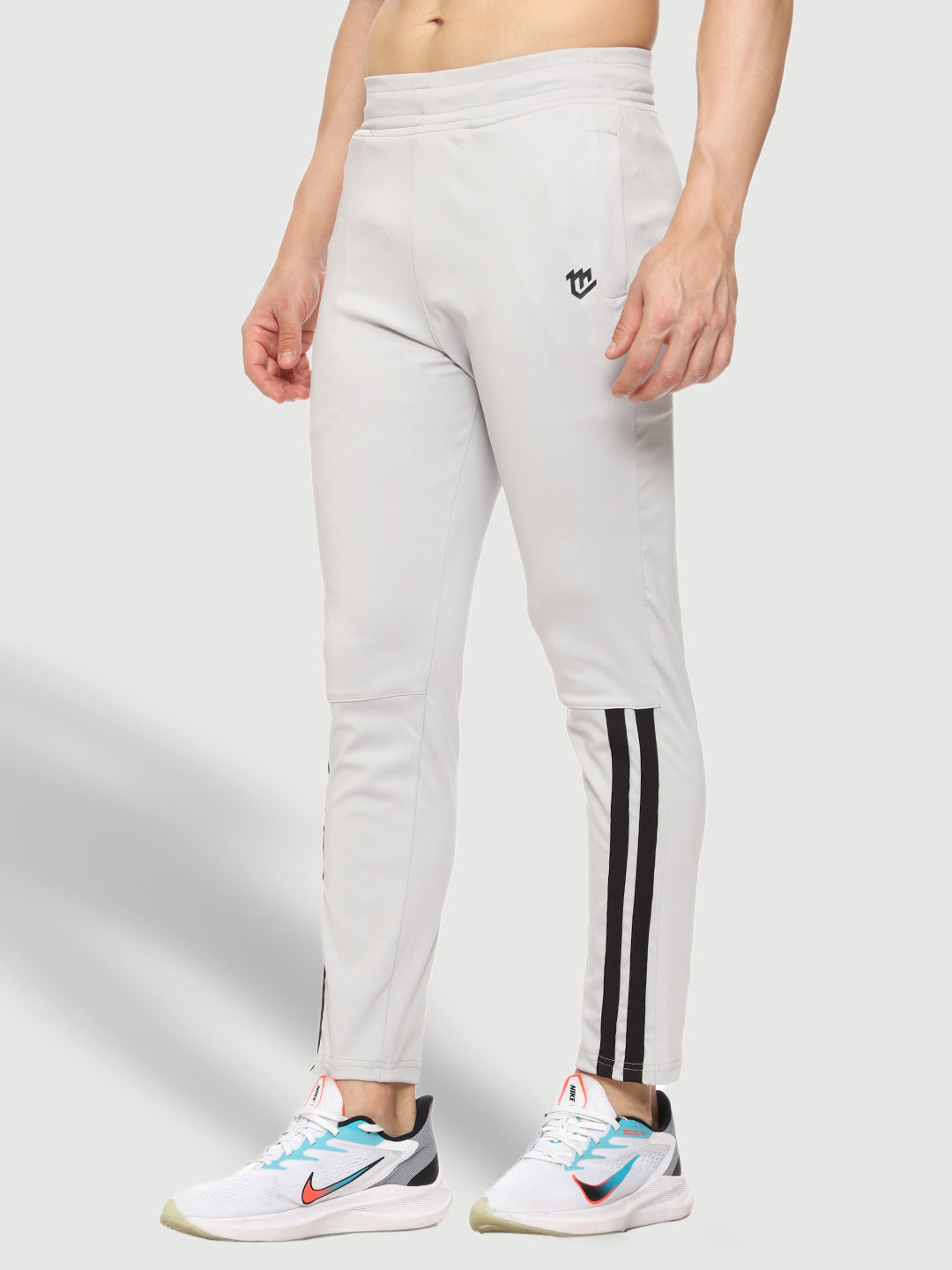 Rapid Dry Grey Striped Track Pant for Men