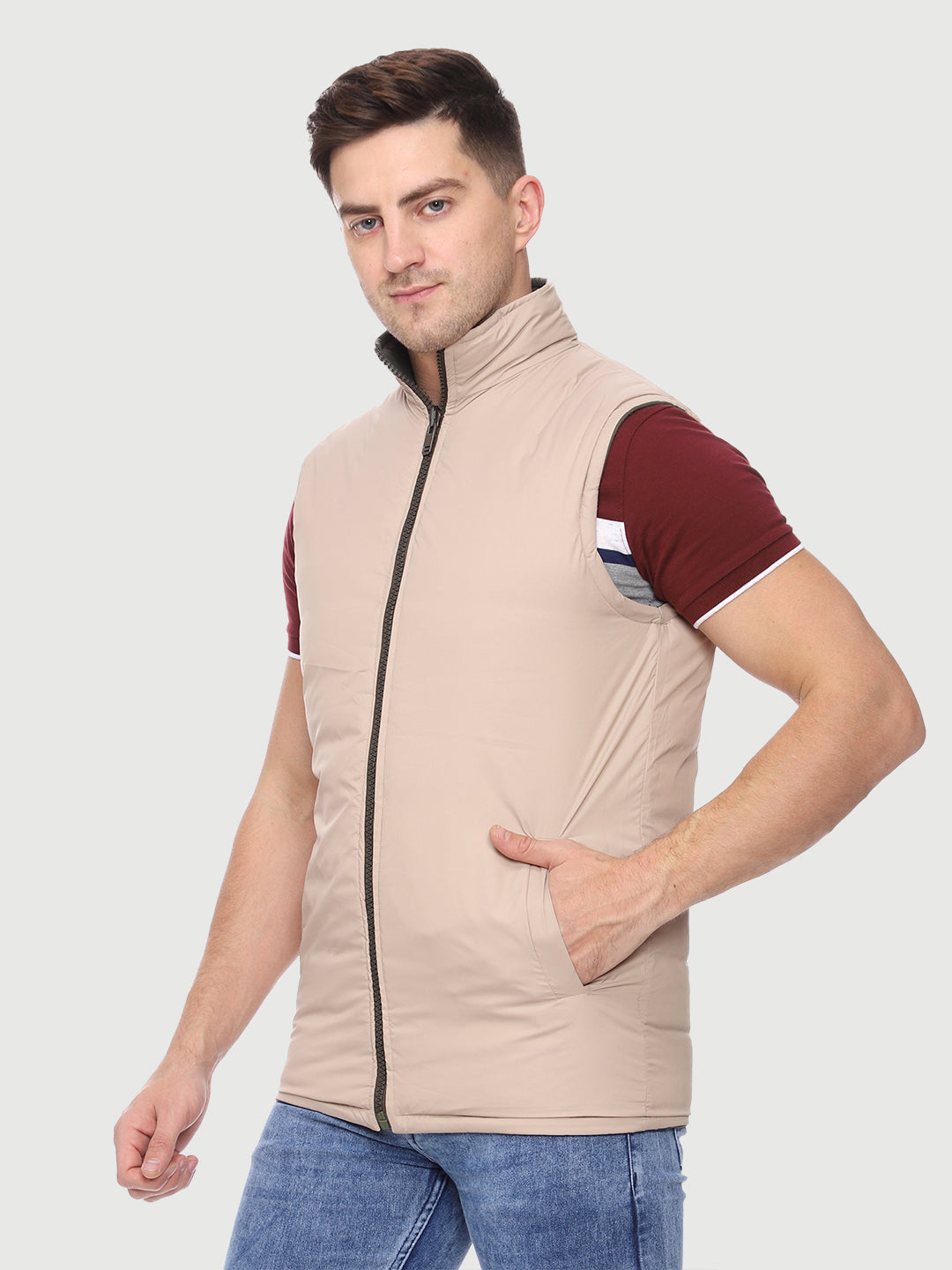 Sleeveless Reversible Jacket For Men