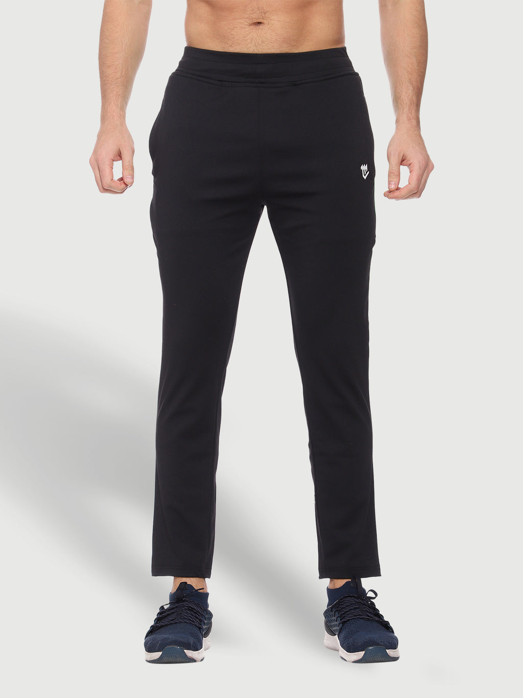 Rapid Dry Black Color Blocked Track Pant for Men