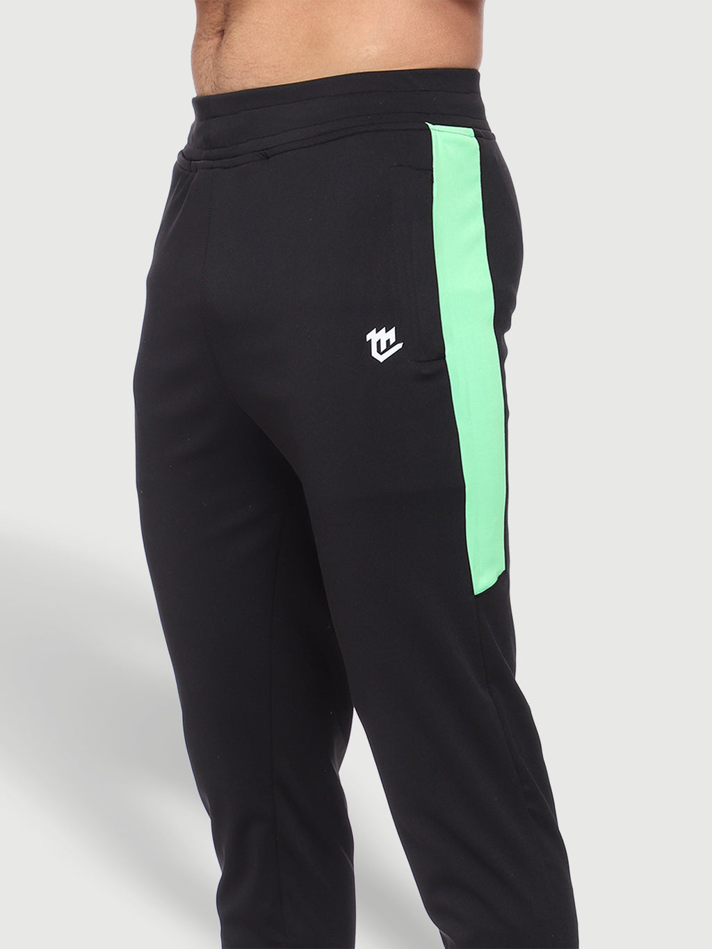 Rapid Dry Black Color Blocked Track Pant for Men