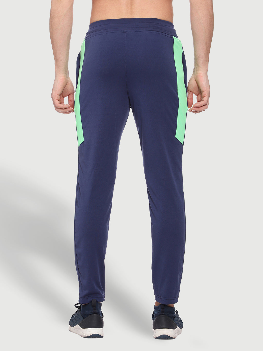 Rapid Dry Blue Color-Blocked Track Pant for Men