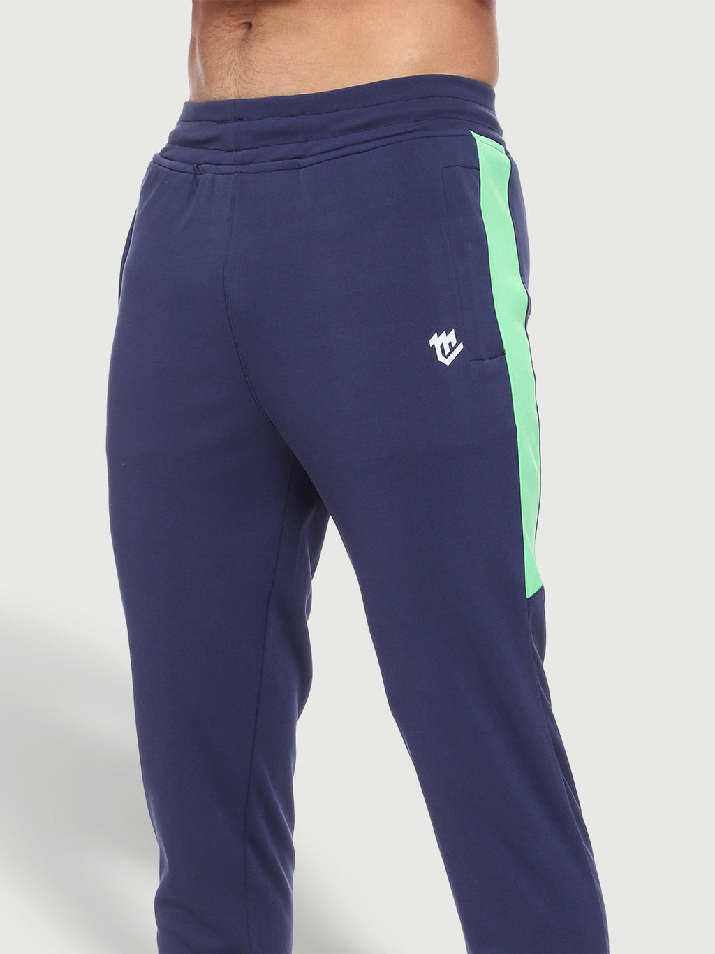 Rapid Dry Blue Color-Blocked Track Pant for Men