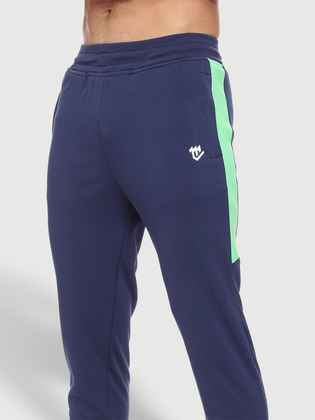 Rapid Dry Blue Color-Blocked Track Pant for Men