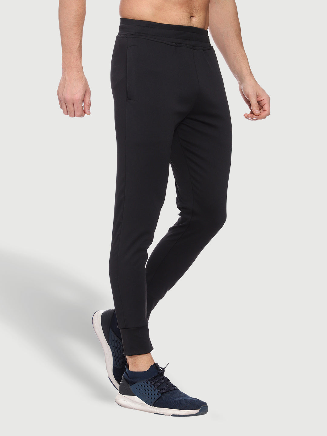 Rapid Dry Black Solid Track Pant for Men