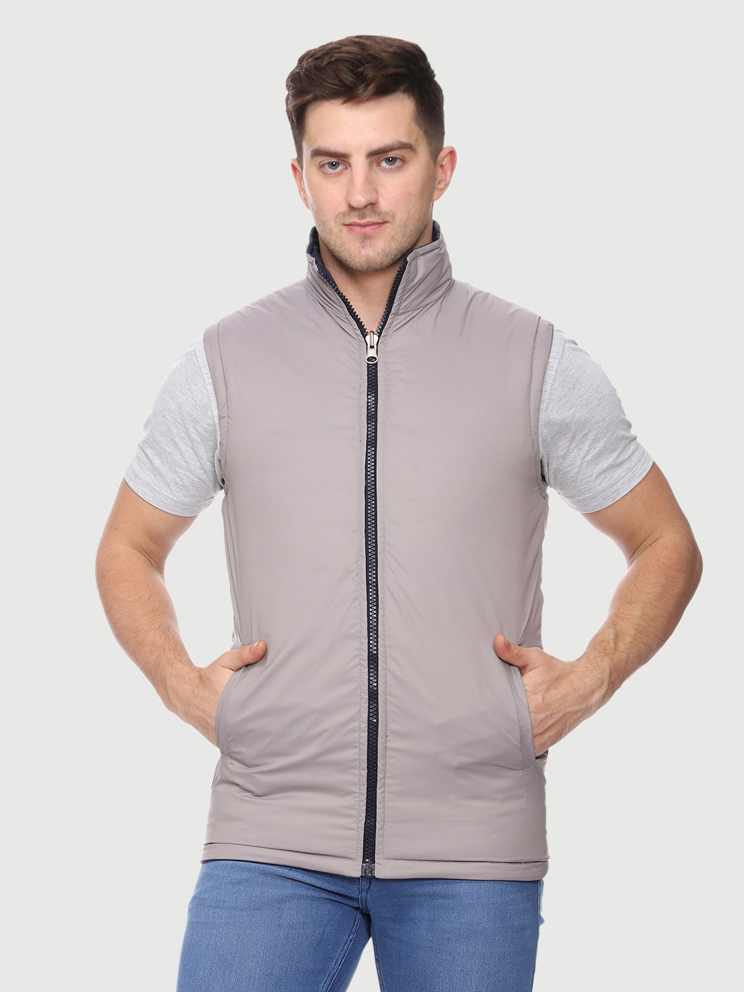 Sleeveless Reversible Jacket For Men