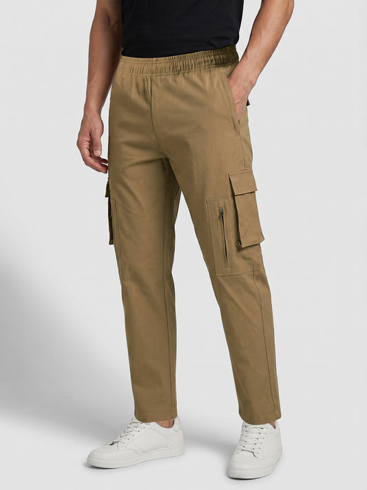 Relaxed Fit 7 Pocket Cargo Pant For Men (Camel)
