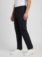 Relaxed Fit 7 Pocket Cargo Pant For Men (Black)