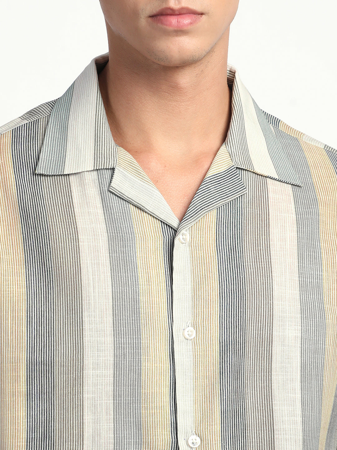 Linen Stripe Shirt for Men.