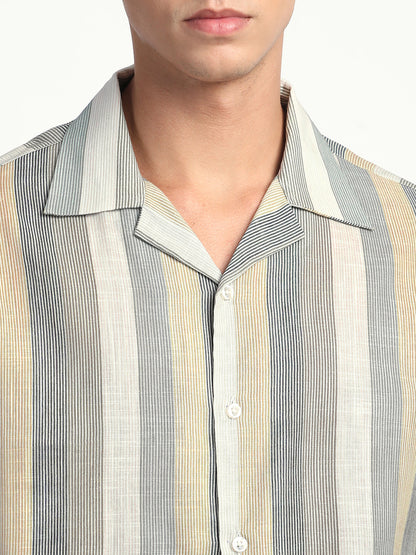 Linen Stripe Shirt for Men.