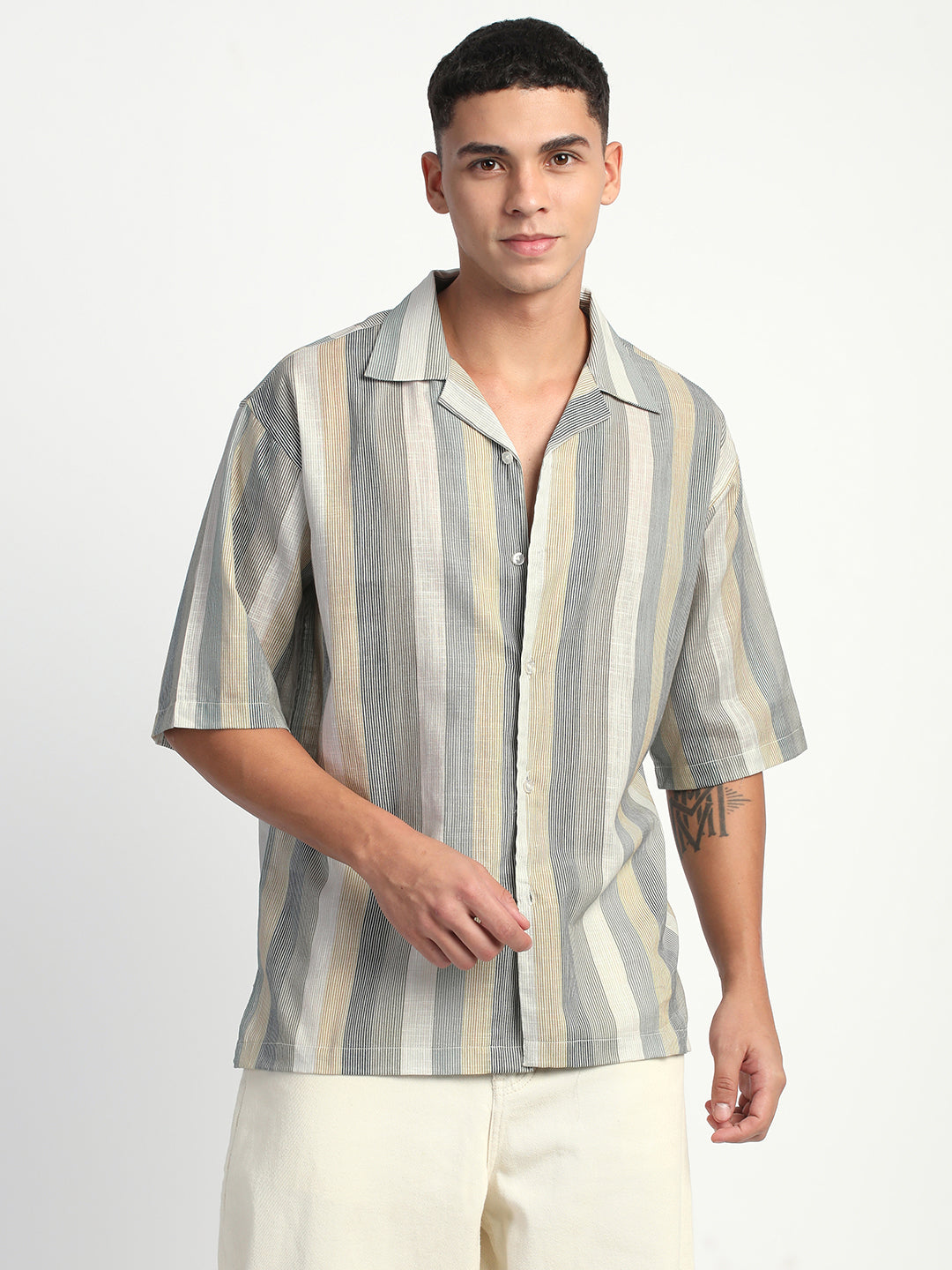 Linen Stripe Shirt for Men.