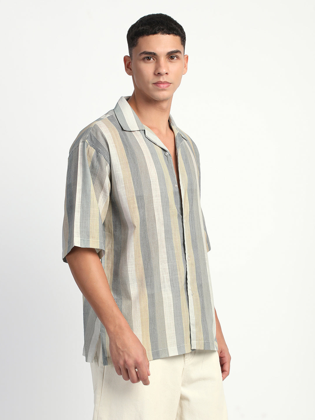 Linen Stripe Shirt for Men.