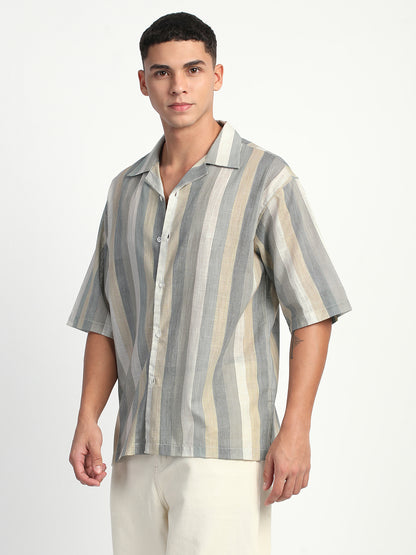 Linen Stripe Shirt for Men.