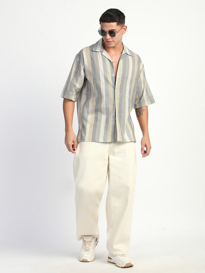 Linen Stripe Shirt for Men.