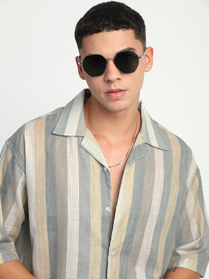 Linen Stripe Shirt for Men.