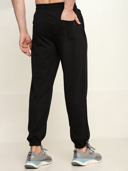 Breathable Loose Fit Cotton Track Pant for Men.(Black)