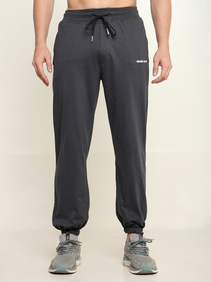 Breathable Loose Fit Cotton Track Pant for Men.(Charcoal Grey)
