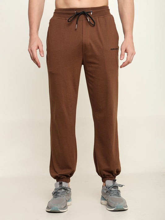 Breathable Loose Fit Cotton Track Pant for Men.(Brown)