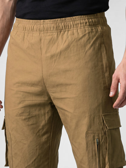 Relaxed Fit 7 Pocket Cargo Pant For Men (Camel)