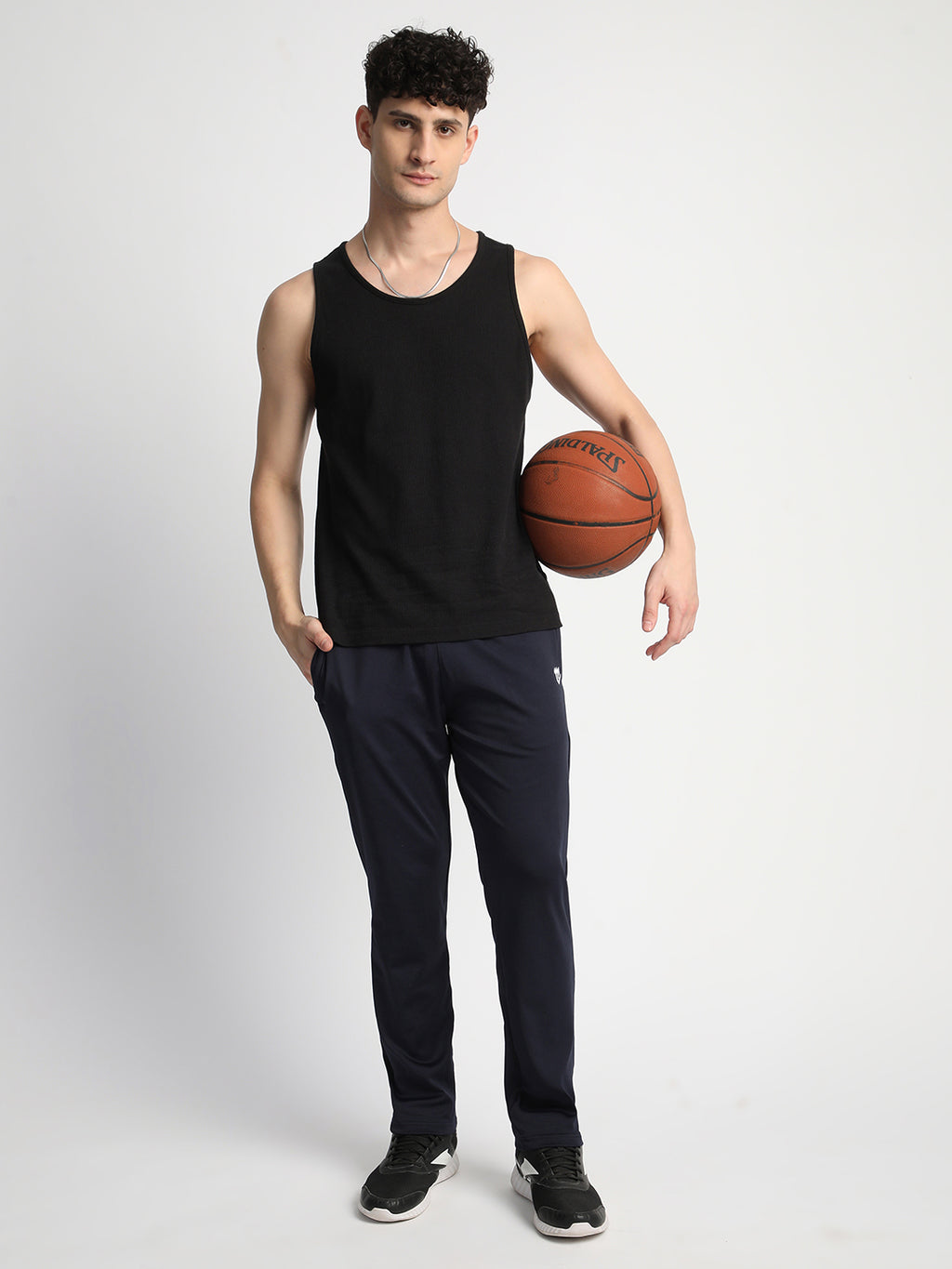 Rapid Dry Blue Solid Track Pant for Men (DRITX)