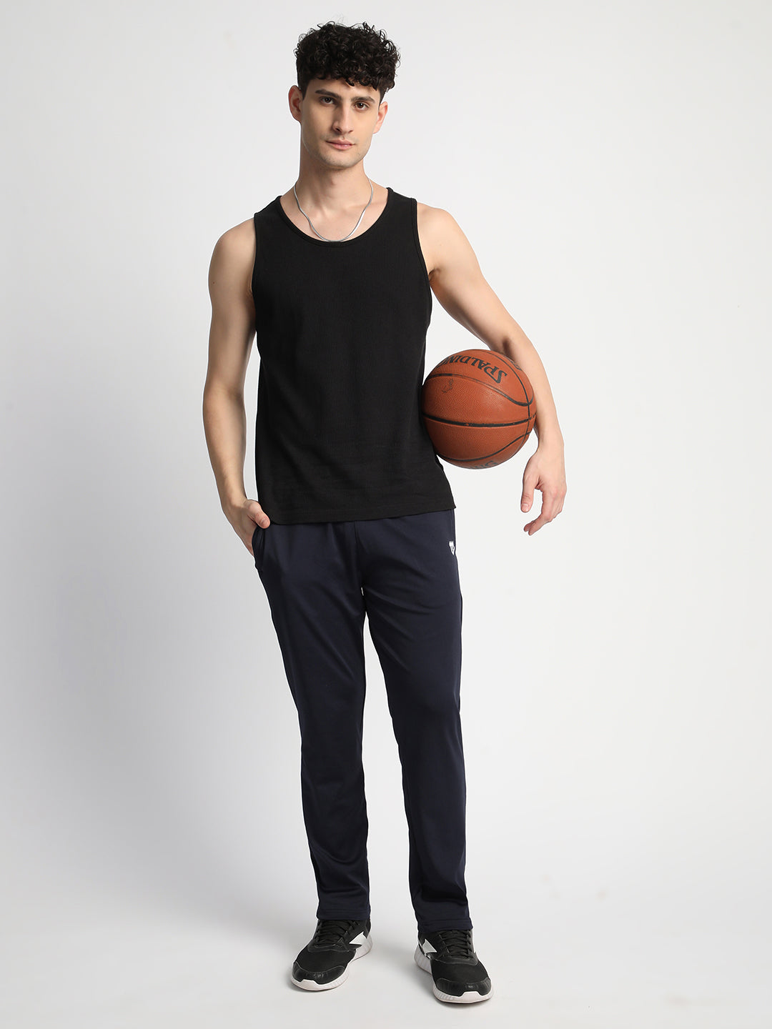 Rapid Dry Blue Solid Track Pant for Men (DRITX)