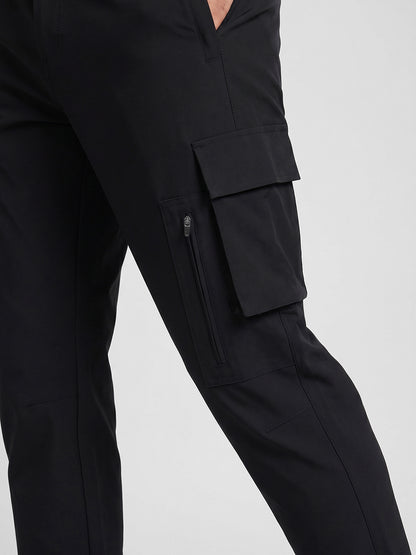 Relaxed Fit 7 Pocket Cargo Pant For Men (Black)