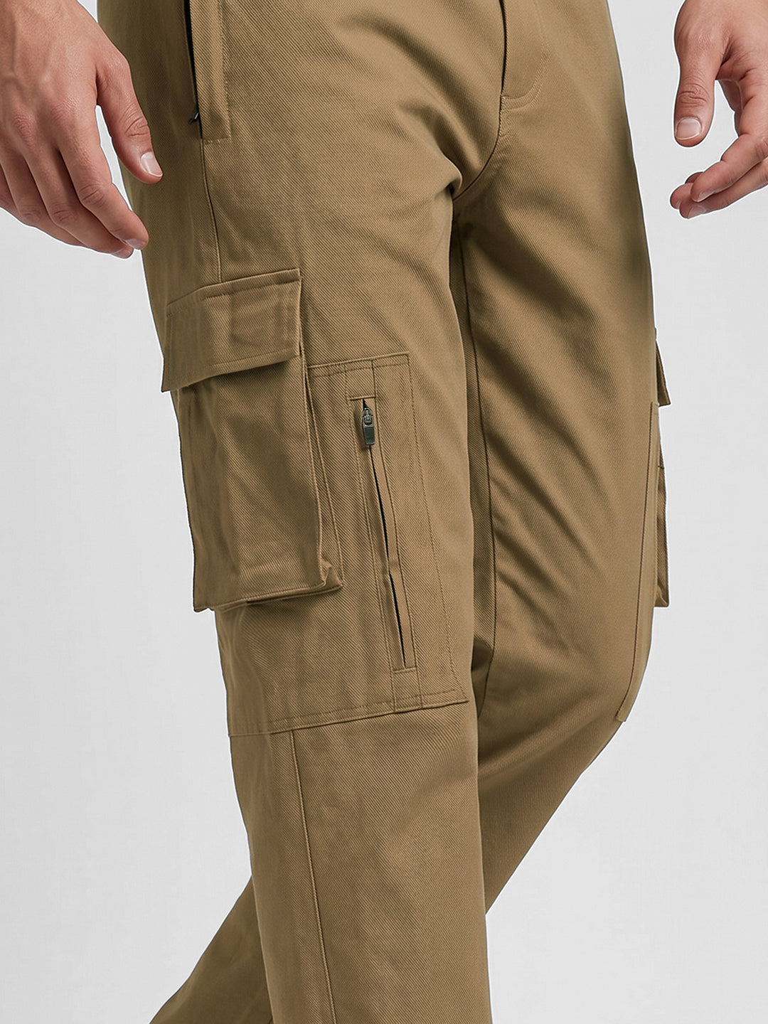 Relaxed Fit 7 Pocket Cargo Pant For Men (Camel)