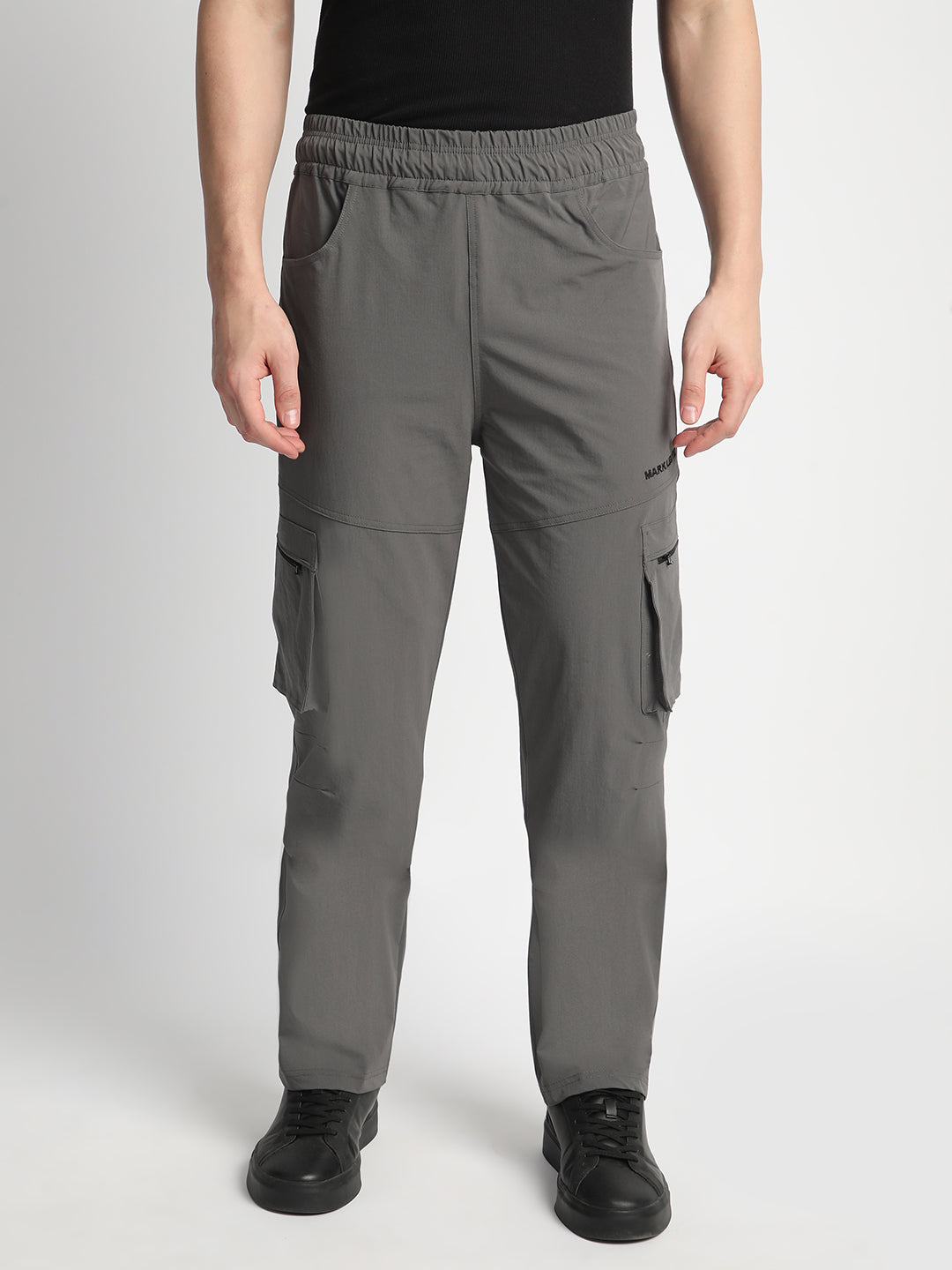 Stone Grey 5 Pocket Nylon Cargo Pants