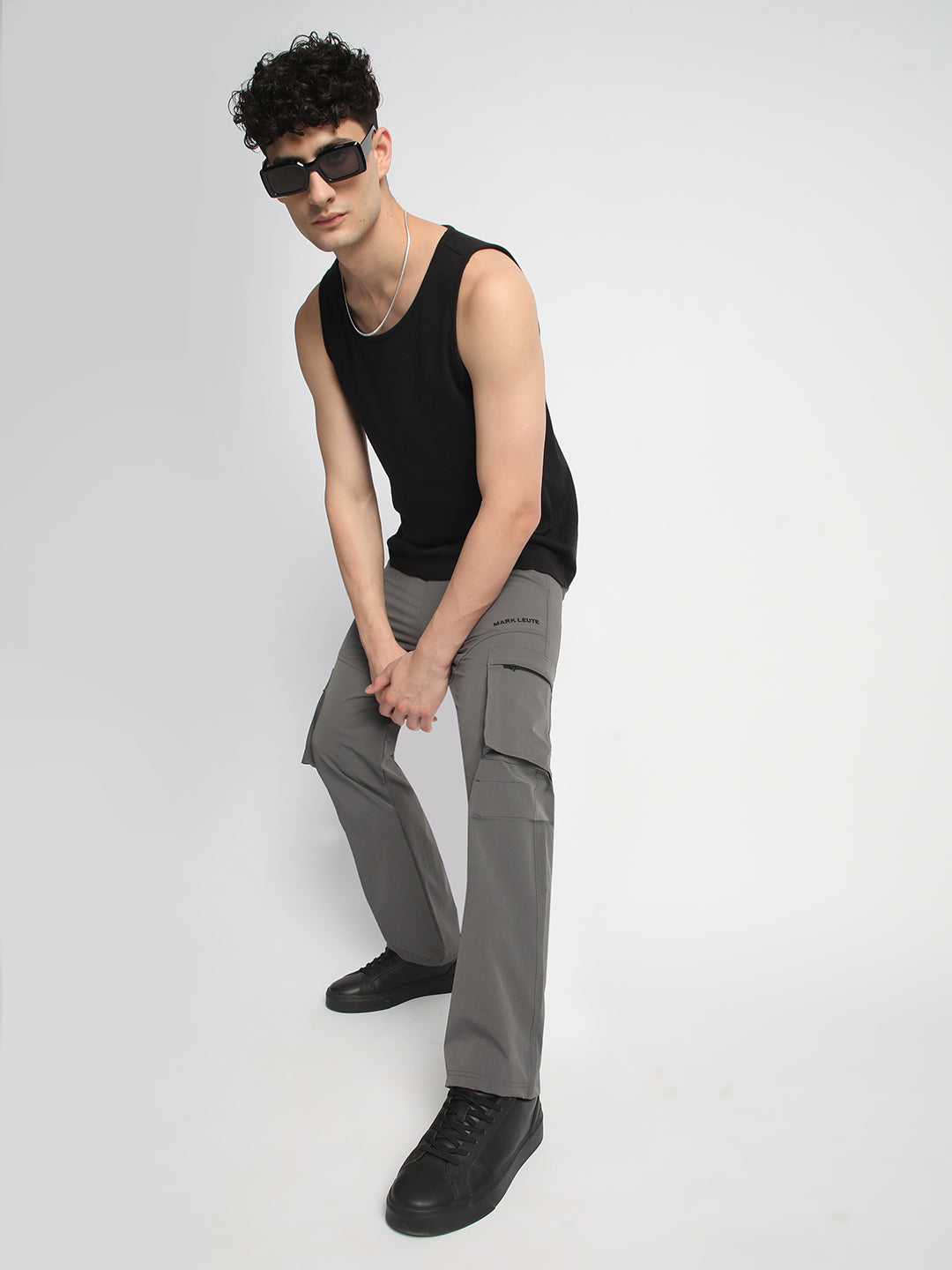 Stone Grey 5 Pocket Nylon Cargo Pants