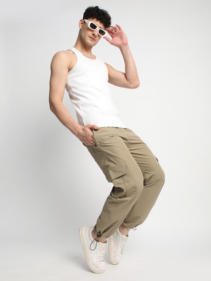 Parachute Cargo Pants for Men. (Beige)