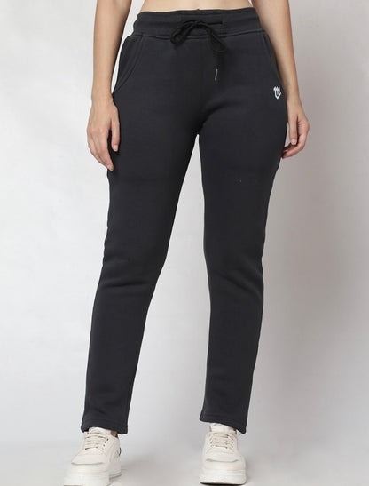 Charcoal Grey Fleece Winter Track Pant for Women