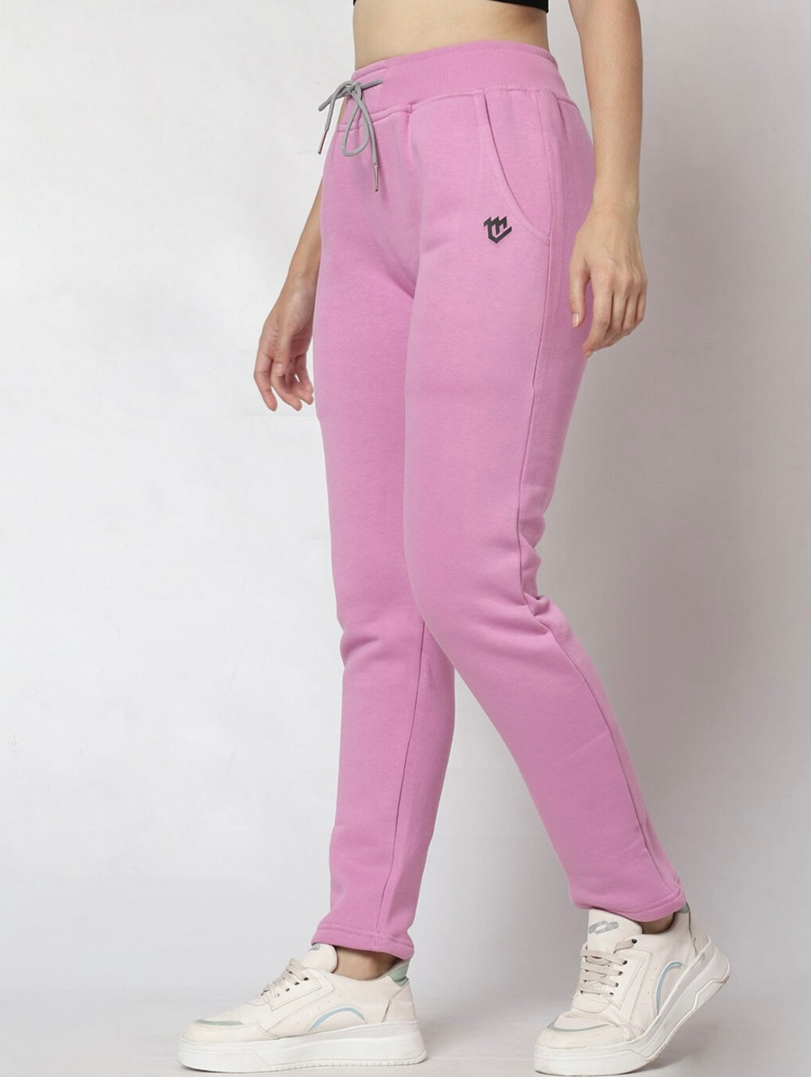 Pink Fleece Winter Track Pant for Women