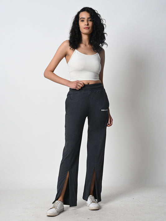 Front Slit Grey Track Pant for Women.