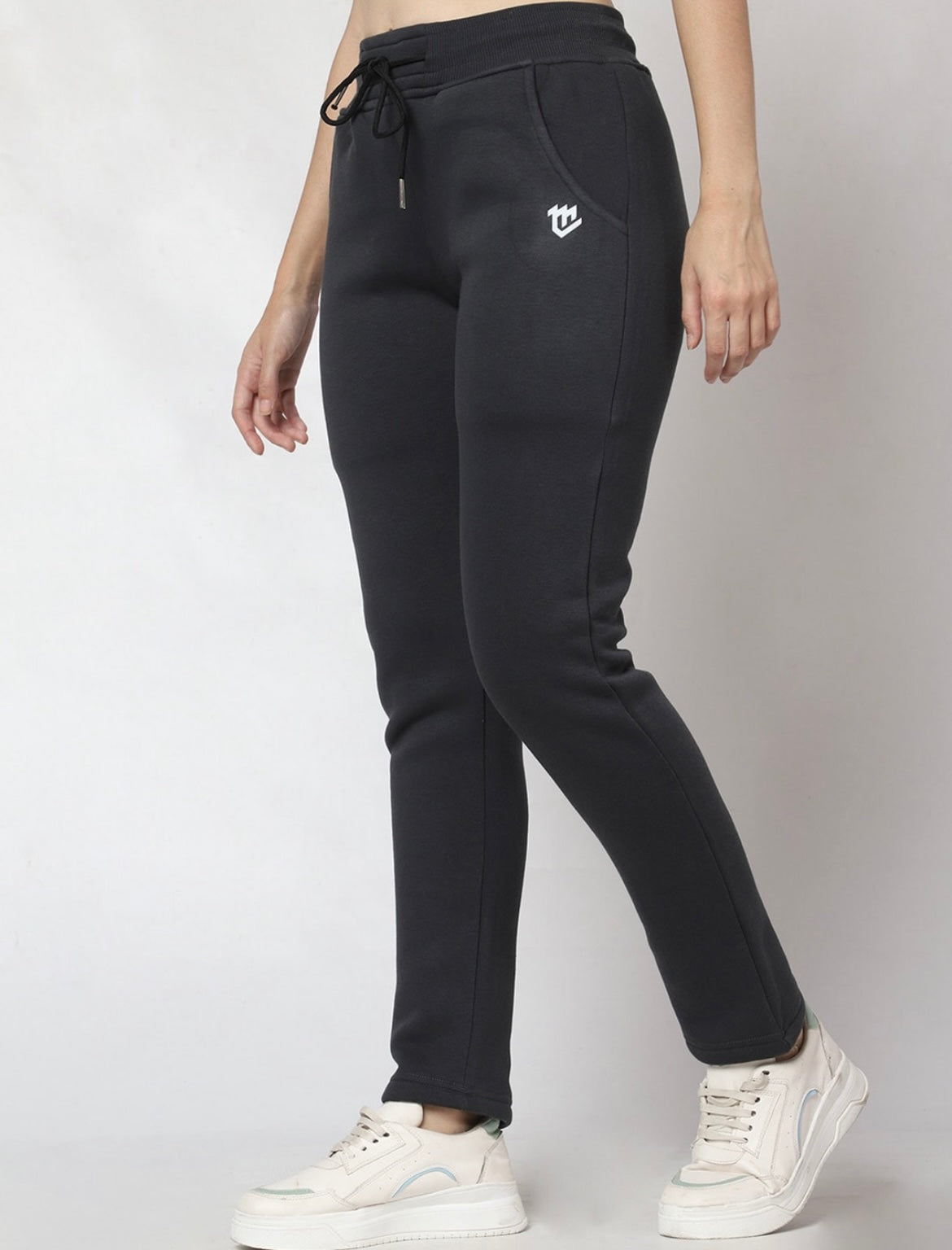 Charcoal Grey Fleece Winter Track Pant for Women