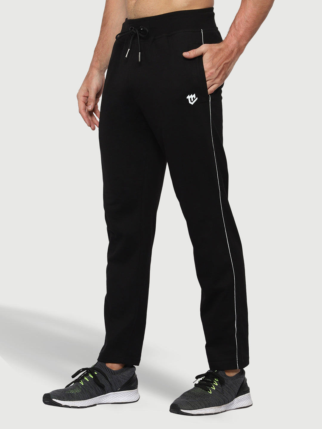 Black Cotton Track Pant For Men