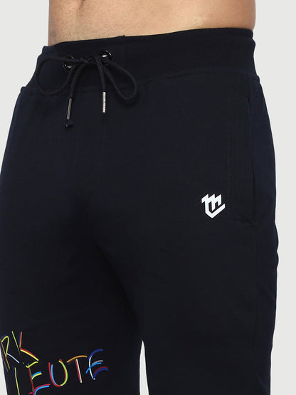 Solid Navy Blue Shorts For Men