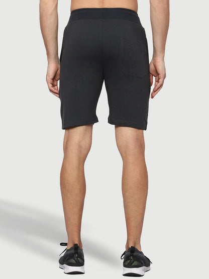 Solid Charcoal Grey Shorts For Men