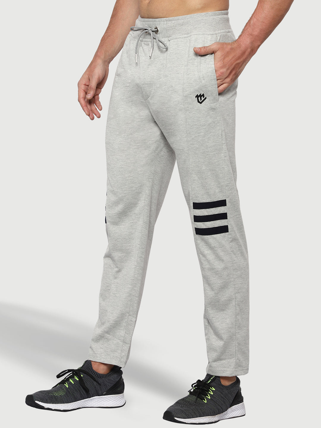 Grey Cotton Track Pant For Men