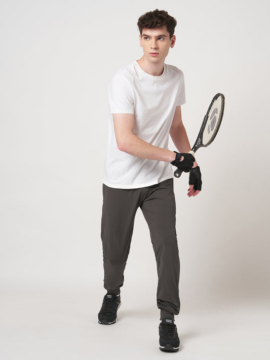 Rapid Dry Grey Solid Track Pant for Men (BROWN)
