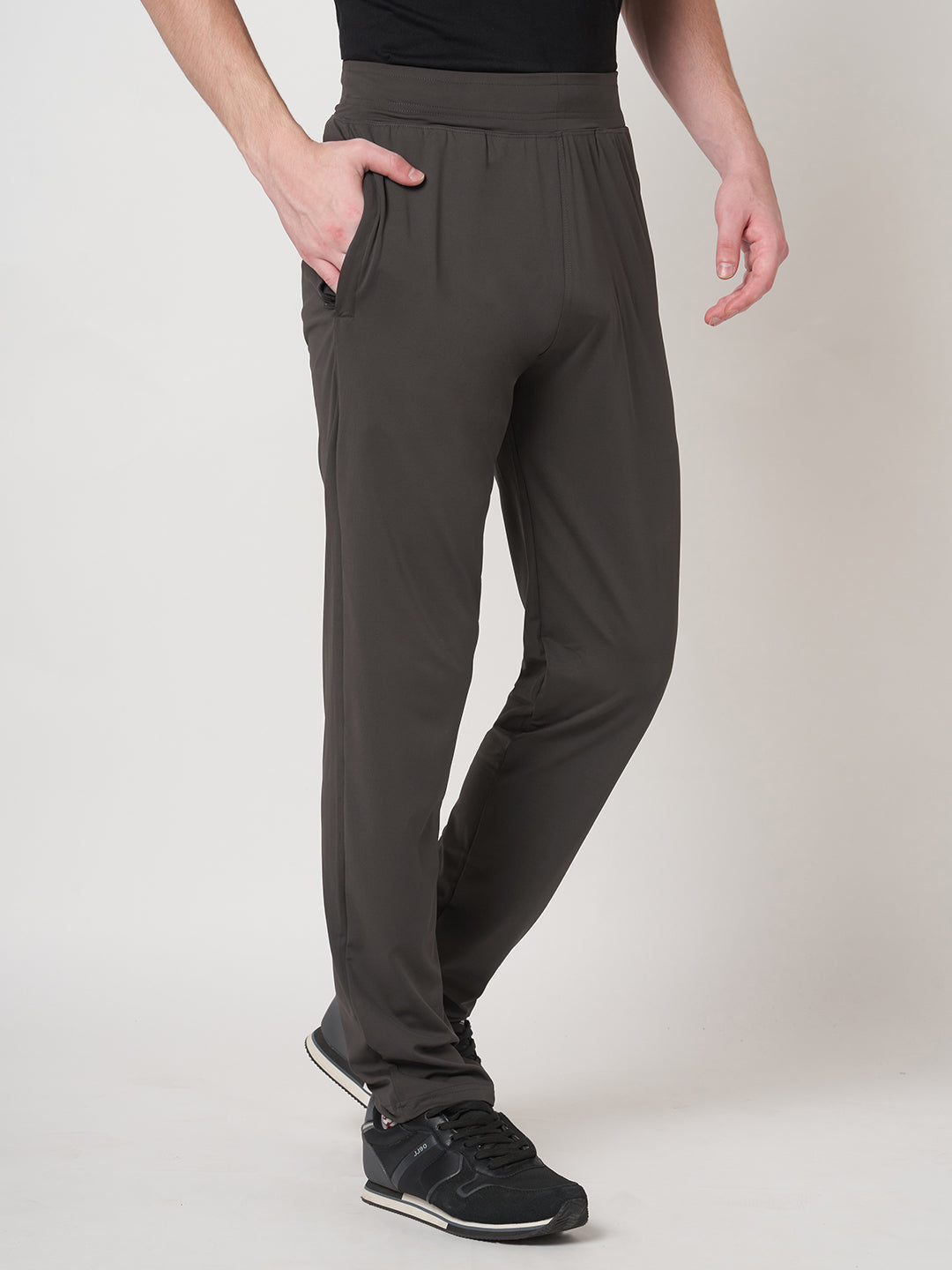 Rapid Dry Brown Solid Track Pant for Men (DRITX)