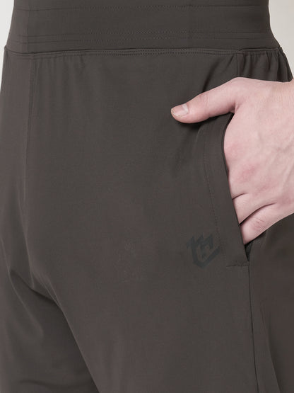 Rapid Dry Black Striped Track Pant for Men (Brown)