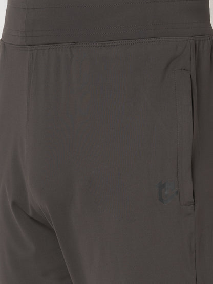 Rapid Dry Black Striped Track Pant for Men (Brown)